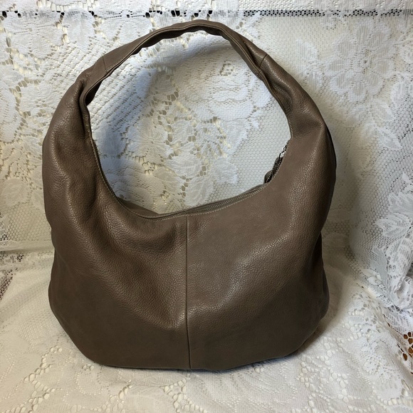 Roots Tan Brown Genuine Leather Hobo Bag Purse - Picture 4 of 11